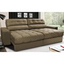 Ver imagem 1 de Sofá Retrátil e Reclinável com Molas Ensacadas Cama Inbox Master 2,12M Tecido Suede Castor
