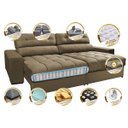 Ver imagem 3 de Sofá Retrátil e Reclinável com Molas Ensacadas Cama Inbox Master 2,12M Tecido Suede Castor