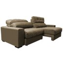 Ver mais imagens de Sofá Retrátil e Reclinável com Molas Ensacadas Cama Inbox Master 2,12M Tecido Suede Castor