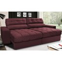 Ver imagem 1 de Sofá Retrátil e Reclinável com Molas Ensacadas Cama Inbox Master 2,12M Tecido Suede Vinho