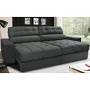 Ver imagem 1 de Sofá Retrátil e Reclinável com Molas Ensacadas Cama Inbox Master 2,12M Tecido Suede Cinza