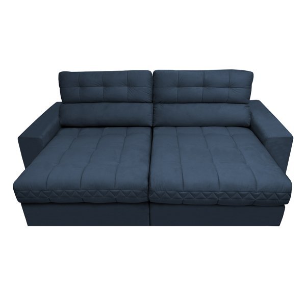 Sofá Retrátil e Reclinável com Molas Ensacadas Cama Inbox Master 2,32M Tecido Suede Azul - 5