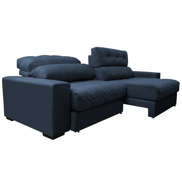 Sofá Retrátil e Reclinável com Molas Ensacadas Cama Inbox Master 2,32M Tecido Suede Azul - 8