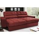 Ver imagem 1 de Sofá Retrátil e Reclinável com Molas Ensacadas Cama Inbox Master 2,12M Tecido Suede Vermelho