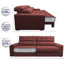 Ver imagem 2 de Sofá Retrátil e Reclinável com Molas Ensacadas Cama Inbox Master 2,12M Tecido Suede Vermelho