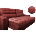 Ver imagem 4 de Sofá Retrátil e Reclinável com Molas Ensacadas Cama Inbox Master 2,12M Tecido Suede Vermelho