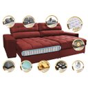 Ver imagem 3 de Sofá Retrátil e Reclinável com Molas Ensacadas Cama Inbox Master 2,12M Tecido Suede Vermelho