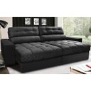 Ver imagem 1 de Sofá Retrátil e Reclinável com Molas Ensacadas Cama Inbox Master 2,12M Tecido Suede Preto