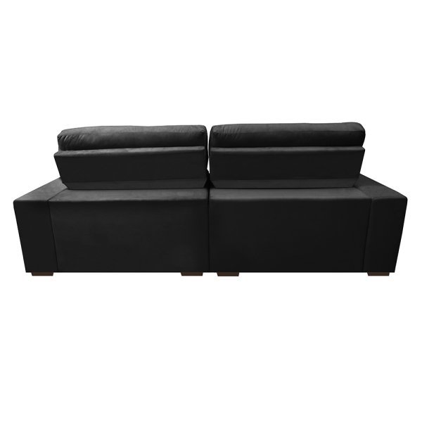 Sofá Retrátil e Reclinável com Molas Ensacadas Cama Inbox Master 2,32M Tecido Suede Preto - 6