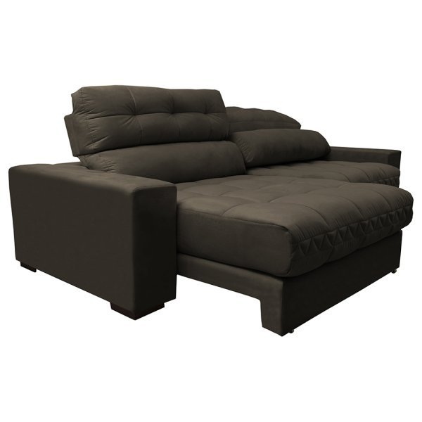 Sofá Retrátil e Reclinável com Molas Ensacadas Cama Inbox Master 2,32M Tecido Suede Café - 7