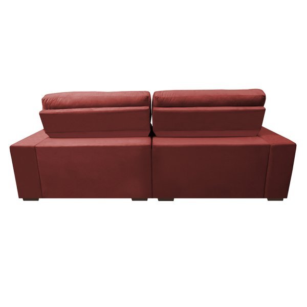 Sofá Retrátil e Reclinável com Molas Ensacadas Cama Inbox Master 2,32M Tecido Suede Vermelho - 6