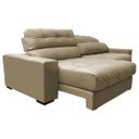 Ver imagem 7 de Sofá Retrátil e Reclinável com Molas Ensacadas Cama Inbox Master 2,52M Tecido Suede Bege