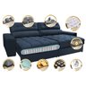Sofá Retrátil e Reclinável com Molas Ensacadas Cama Inbox Master 2,52M Tecido Suede Azul - 3