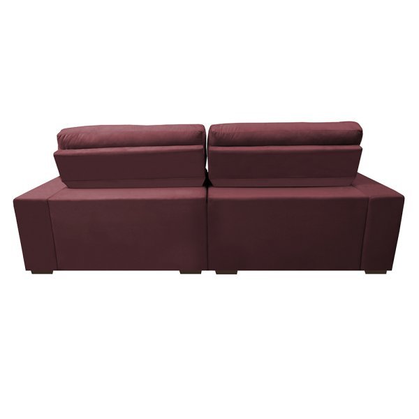 Sofá Retrátil e Reclinável com Molas Ensacadas Cama Inbox Master 2,32M Tecido Suede Vinho - 6