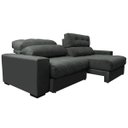 Ver mais imagens de Sofá Retrátil e Reclinável com Molas Ensacadas Cama Inbox Master 2,72M Tecido Suede Cinza