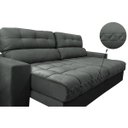 Ver imagem 4 de Sofá Retrátil e Reclinável com Molas Ensacadas Cama Inbox Master 2,72M Tecido Suede Cinza