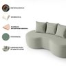 Sofá Orgânico Curvo Ibiza 1,60m 2 Lugares com Almofadas Bouclé - 4