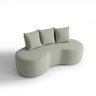 Sofá Orgânico Curvo Ibiza 1,60m 2 Lugares com Almofadas Bouclé - 2