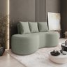 Sofá Orgânico Curvo Ibiza 1,60m 2 Lugares com Almofadas Bouclé - 1