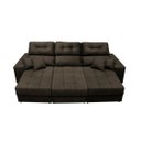 Ver imagem 4 de Sofá Retrátil e Reclinável Cama Inbox Diamond 2.52M Tecido Suede Velusoft Café