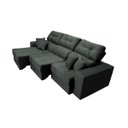 Ver imagem 2 de Sofá Retrátil e Reclinável Cama Inbox Diamond 2.52M Tecido Suede Velusoft Cinza