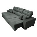 Ver imagem 1 de Sofá Retrátil e Reclinável Cama Inbox Diamond 2.52M Tecido Suede Velusoft Cinza