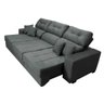 Sofá Retrátil e Reclinável Cama Inbox Diamond 2.25M Tecido Suede Velusoft Cinza - 1