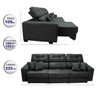 Sofá Retrátil e Reclinável Cama Inbox Diamond 2.25M Tecido Suede Velusoft Cinza - 7
