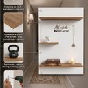 Ver imagem 5 de Prateleira Cantinho da Oração Painel Suspenso MDF Branco Amadeirado Letra 3D