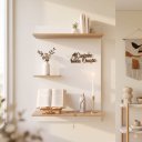 Ver imagem 3 de Prateleira Cantinho da Oração Painel Suspenso MDF Branco Amadeirado Letra 3D