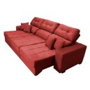 Ver imagem 2 de Sofá Retrátil e Reclinável Cama Inbox Diamond 2.72M Tecido Suede Velusoft Vermelho