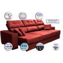 Ver imagem 7 de Sofá Retrátil e Reclinável Cama Inbox Diamond 2.72M Tecido Suede Velusoft Vermelho