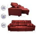 Ver mais imagens de Sofá Retrátil e Reclinável Cama Inbox Diamond 2.72M Tecido Suede Velusoft Vermelho