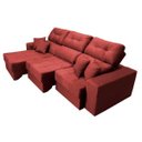 Ver imagem 3 de Sofá Retrátil e Reclinável Cama Inbox Diamond 2.72M Tecido Suede Velusoft Vermelho