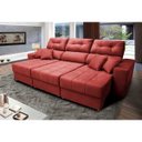 Ver imagem 1 de Sofá Retrátil e Reclinável Cama Inbox Diamond 2.72M Tecido Suede Velusoft Vermelho
