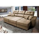 Ver imagem 1 de Sofá Retrátil e Reclinável Cama Inbox Diamond 2.72M Tecido Suede Velusoft Castor