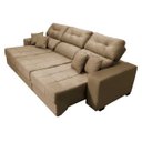 Ver imagem 2 de Sofá Retrátil e Reclinável Cama Inbox Diamond 2.72M Tecido Suede Velusoft Castor