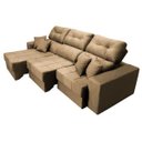 Ver imagem 3 de Sofá Retrátil e Reclinável Cama Inbox Diamond 2.72M Tecido Suede Velusoft Castor