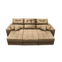 Ver imagem 5 de Sofá Retrátil e Reclinável Cama Inbox Diamond 2.72M Tecido Suede Velusoft Castor