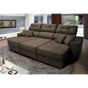 Ver imagem 1 de Sofá Retrátil e Reclinável Cama Inbox Diamond 2.72M Tecido Suede Velusoft Café