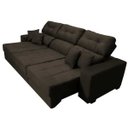 Ver imagem 2 de Sofá Retrátil e Reclinável Cama Inbox Diamond 2.72M Tecido Suede Velusoft Café