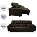 Ver mais imagens de Sofá Retrátil e Reclinável Cama Inbox Diamond 2.72M Tecido Suede Velusoft Café