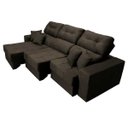 Ver imagem 3 de Sofá Retrátil e Reclinável Cama Inbox Diamond 2.72M Tecido Suede Velusoft Café