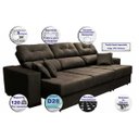 Ver imagem 7 de Sofá Retrátil e Reclinável Cama Inbox Diamond 2.72M Tecido Suede Velusoft Café