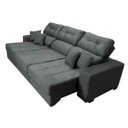 Ver imagem 2 de Sofá Retrátil e Reclinável Cama Inbox Diamond 2.72M Tecido Suede Velusoft Cinza