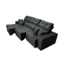 Ver imagem 3 de Sofá Retrátil e Reclinável Cama Inbox Diamond 2.72M Tecido Suede Velusoft Cinza