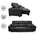 Ver mais imagens de Sofá Retrátil e Reclinável Cama Inbox Diamond 2.72M Tecido Suede Velusoft Cinza