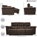 Ver imagem 2 de Sofá Itália 2.25M Retrátil e Reclinável Tecido Suede Café - Cama Inbox