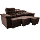 Ver imagem 6 de Sofá Itália 2.25M Retrátil e Reclinável Tecido Suede Café - Cama Inbox