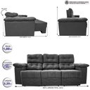 Ver imagem 2 de Sofá Itália 2.25M Retrátil e Reclinável Tecido Suede Cinza - Cama Inbox